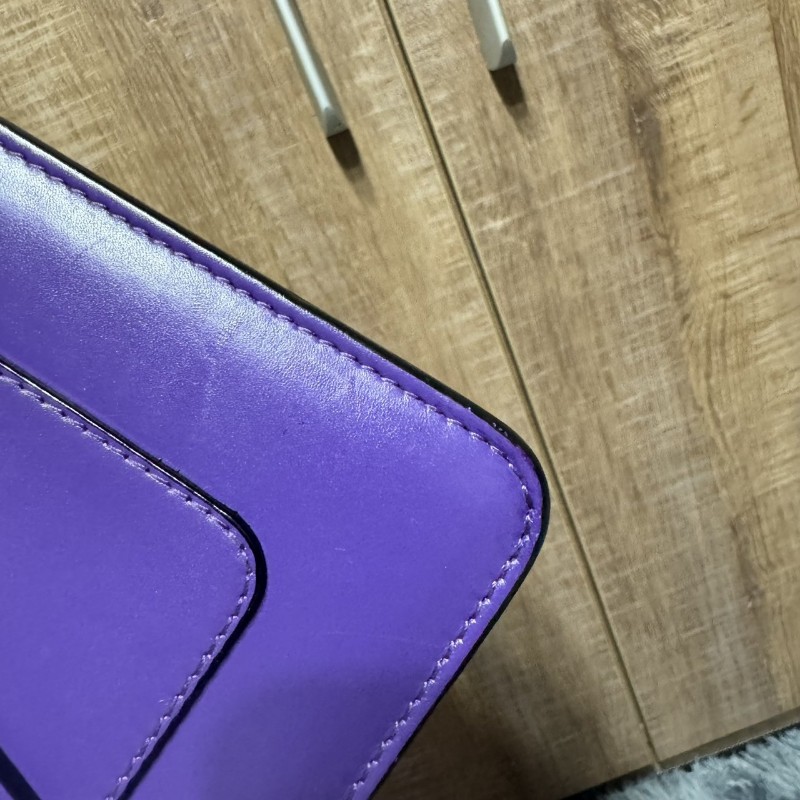 寶格麗 蛇頭包 風琴包 紫色-17