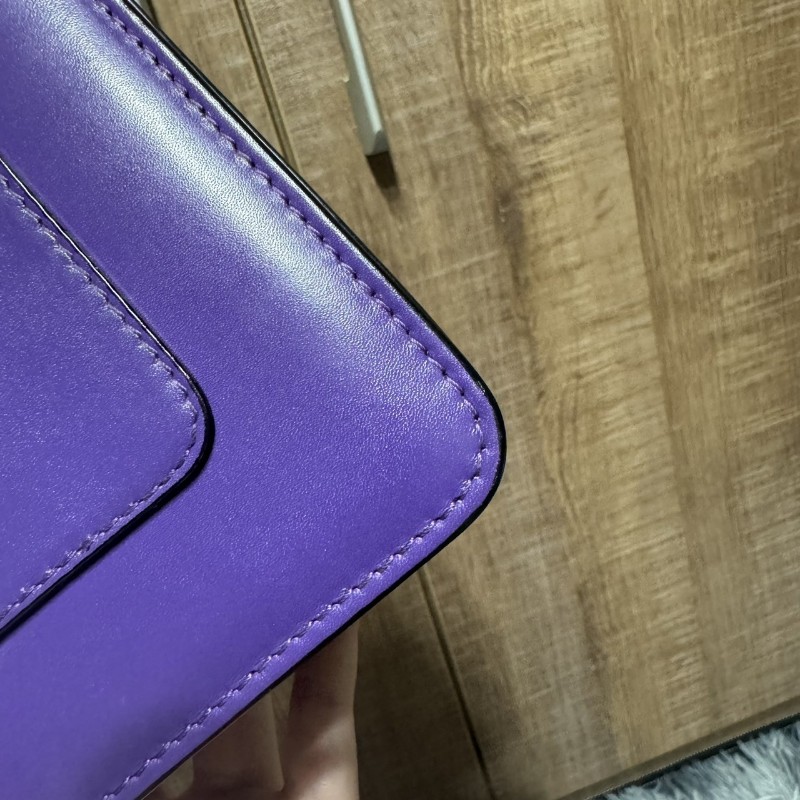 寶格麗 蛇頭包 風琴包 紫色-18