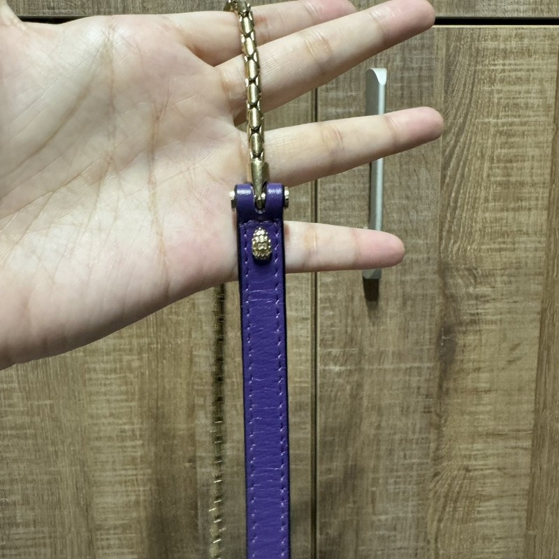 寶格麗 蛇頭包 風琴包 紫色-23