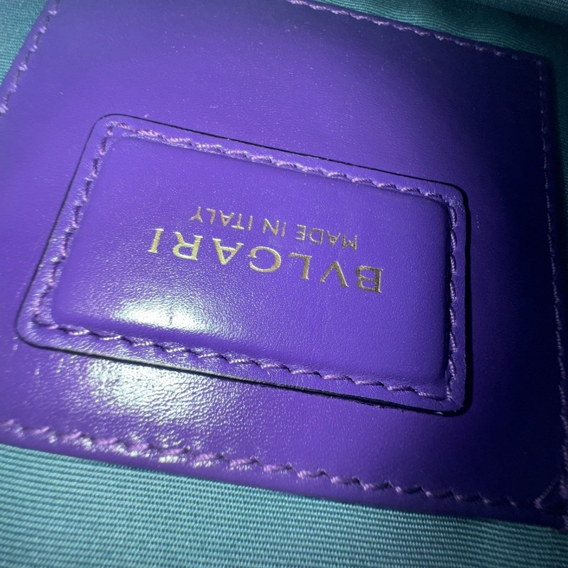 寶格麗 蛇頭包 風琴包 紫色-25