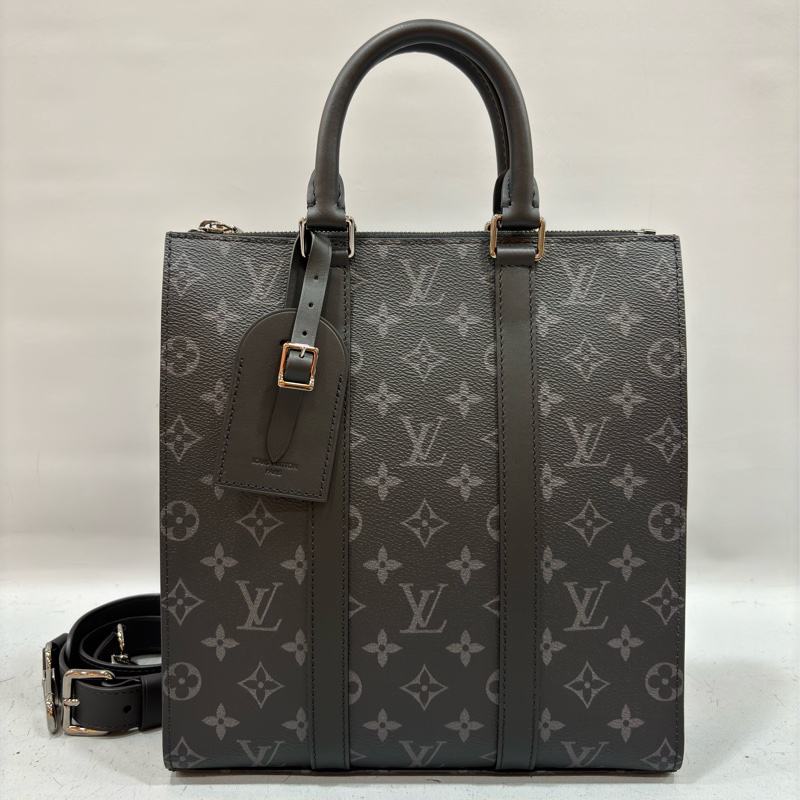 LV M46098 黑花 銀釦 手提 斜背 公事包 琴譜包-5