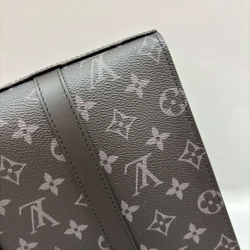 LV M46098 黑花 銀釦 手提 斜背 公事包 琴譜包-20