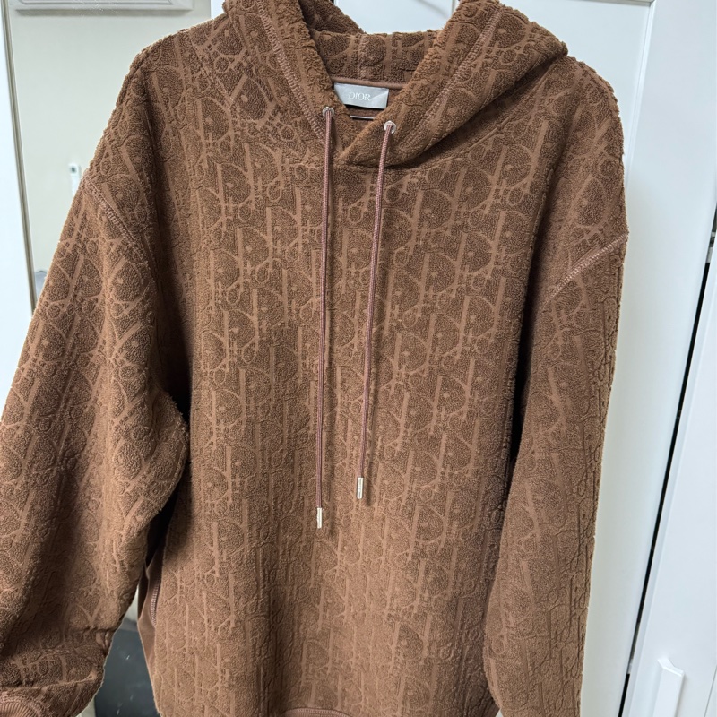 DIOR OBLIQUE 🤎毛巾布材質滿版老花連帽衫/帽T-1