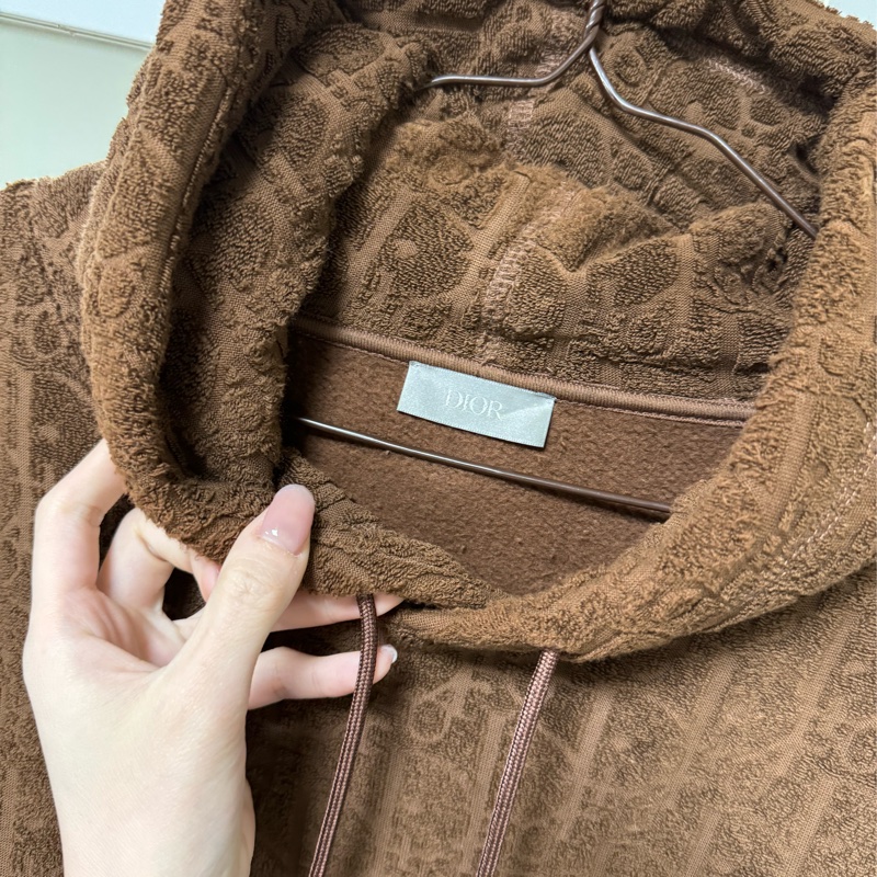 DIOR OBLIQUE 🤎毛巾布材質滿版老花連帽衫/帽T-4