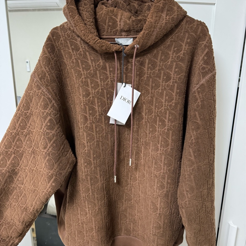 DIOR OBLIQUE 🤎毛巾布材質滿版老花連帽衫/帽T-10