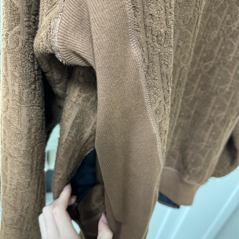 DIOR OBLIQUE 🤎毛巾布材質滿版老花連帽衫/帽T-14