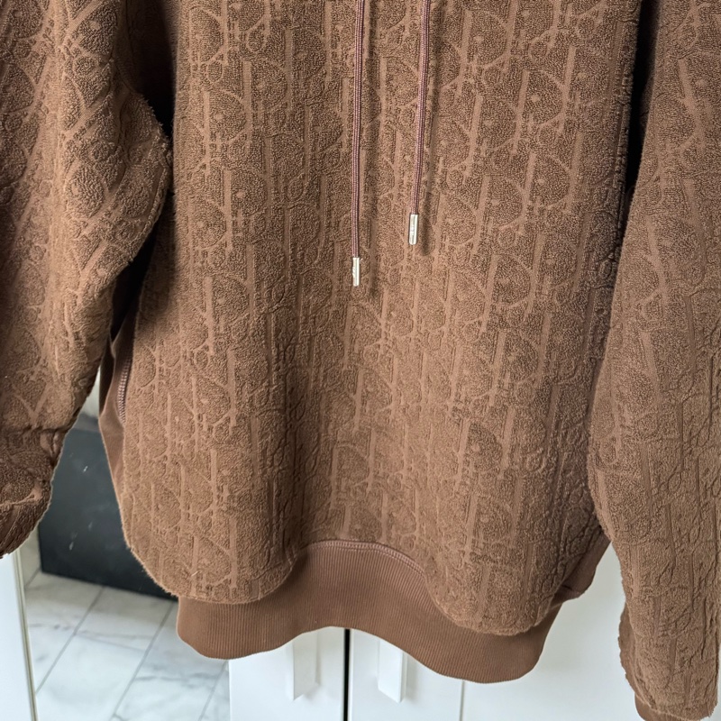 DIOR OBLIQUE 🤎毛巾布材質滿版老花連帽衫/帽T-15