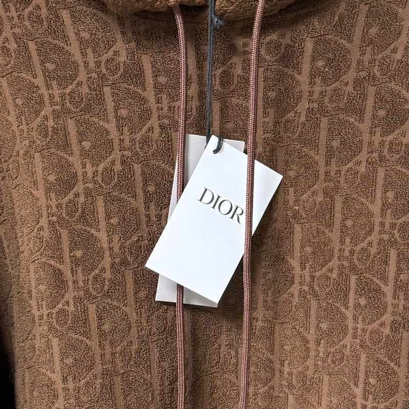 DIOR OBLIQUE 🤎毛巾布材質滿版老花連帽衫/帽T-16
