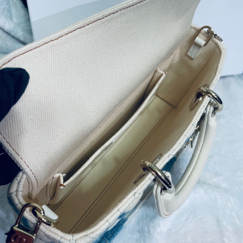 Dior全新 紮染籐格紋丹寧牛仔MEDIUM LADY D-JOY BAG-2