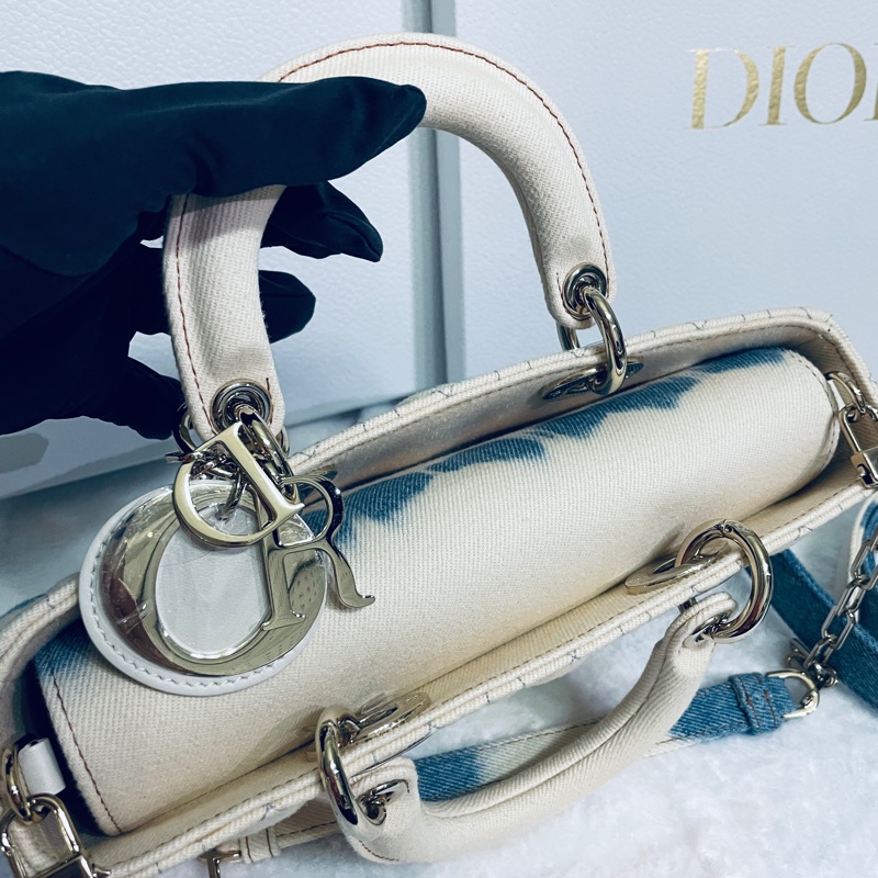 Dior全新 紮染籐格紋丹寧牛仔MEDIUM LADY D-JOY BAG-3