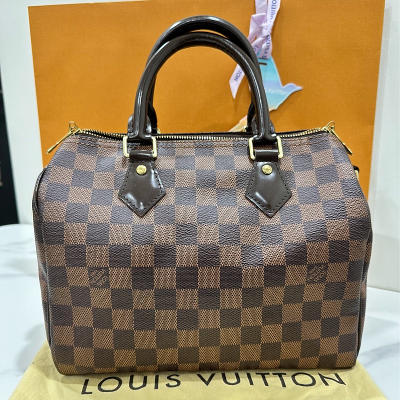 LV棋盤格speedy25公分背帶款-0