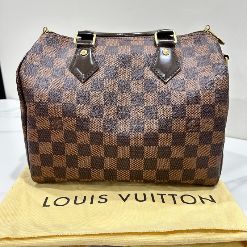 LV棋盤格speedy25公分背帶款-8