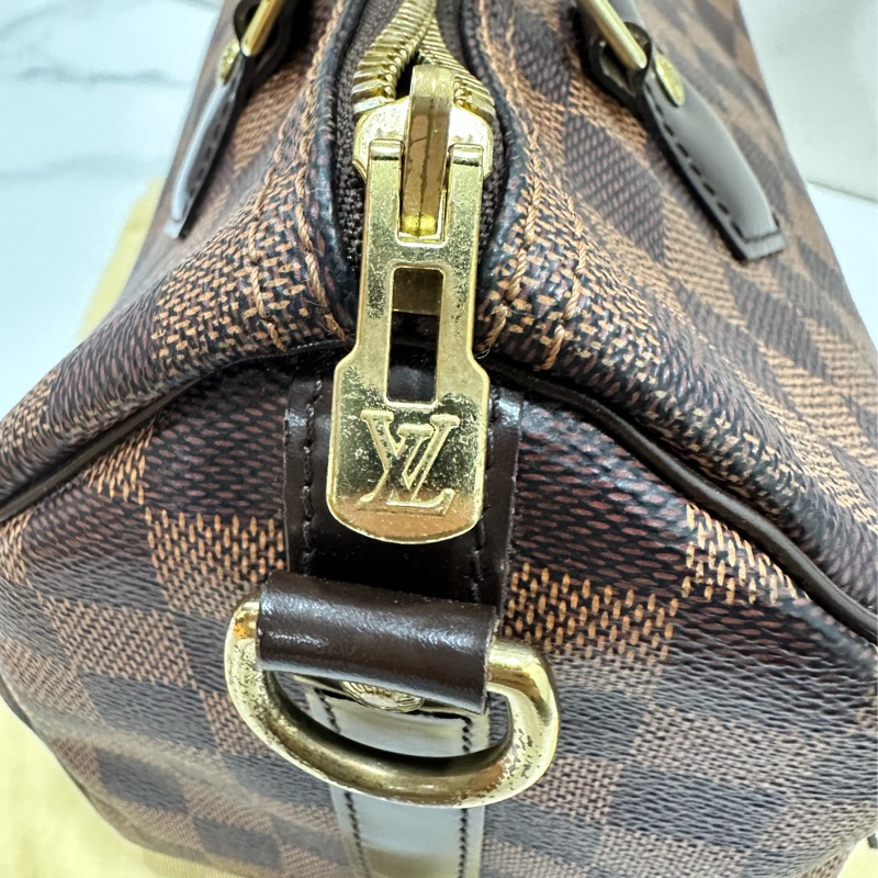 LV棋盤格speedy25公分背帶款-15