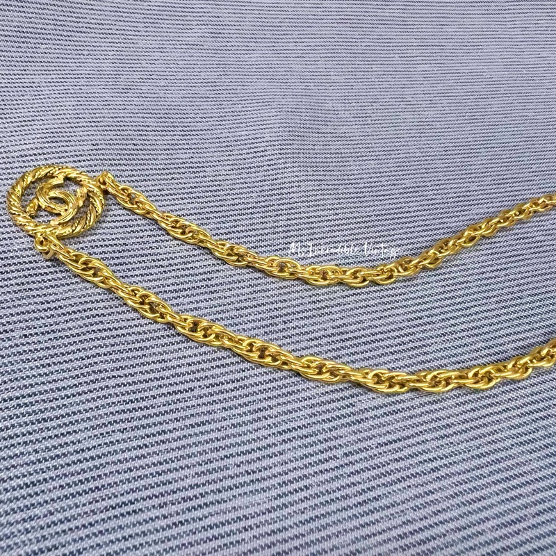 罕見Chanel金色麻花Choker頸鏈-11