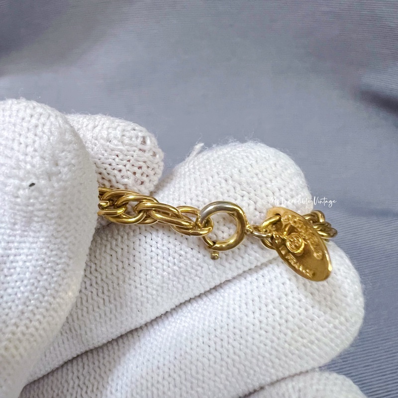 罕見Chanel金色麻花Choker頸鏈-13