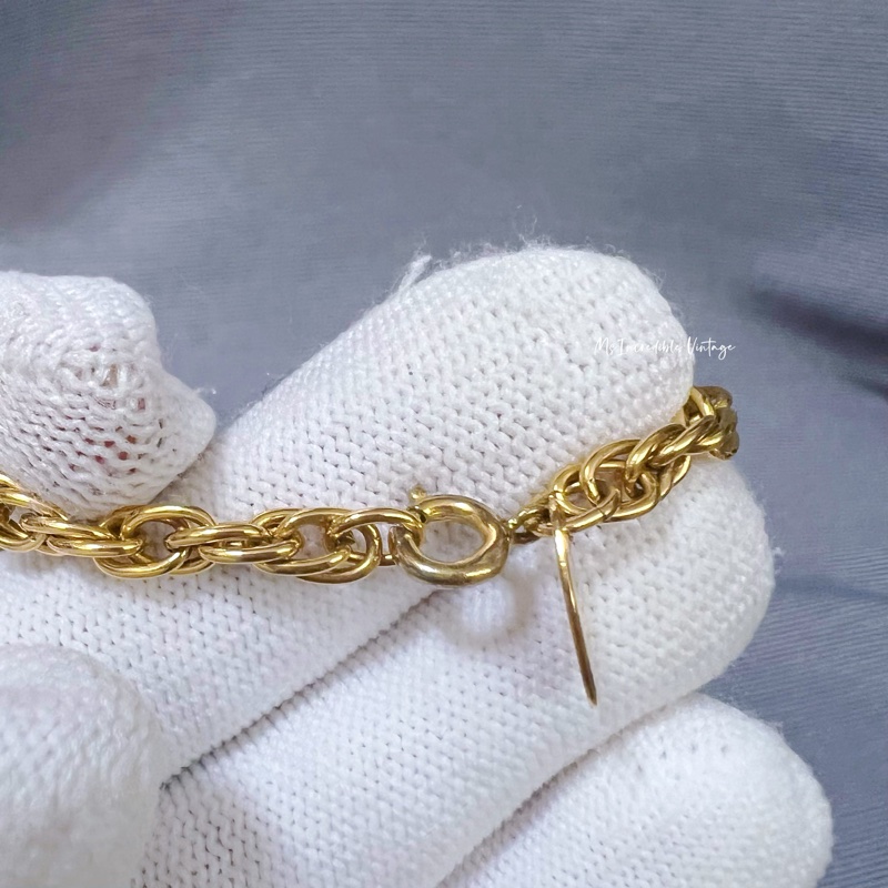 罕見Chanel金色麻花Choker頸鏈-14