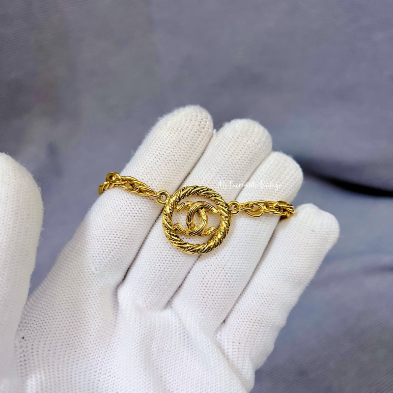 罕見Chanel金色麻花Choker頸鏈-1