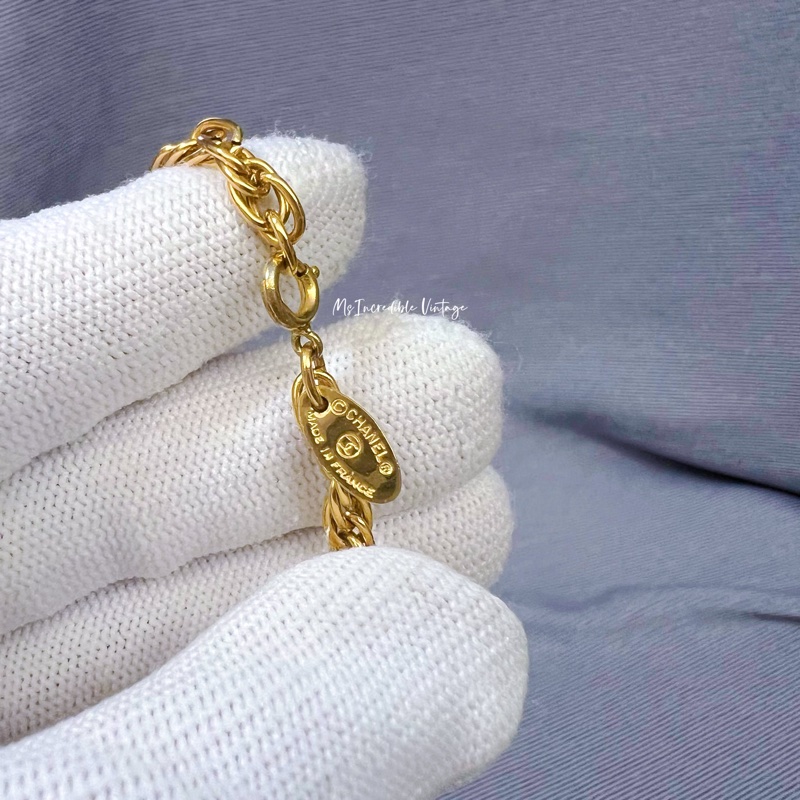 罕見Chanel金色麻花Choker頸鏈-4
