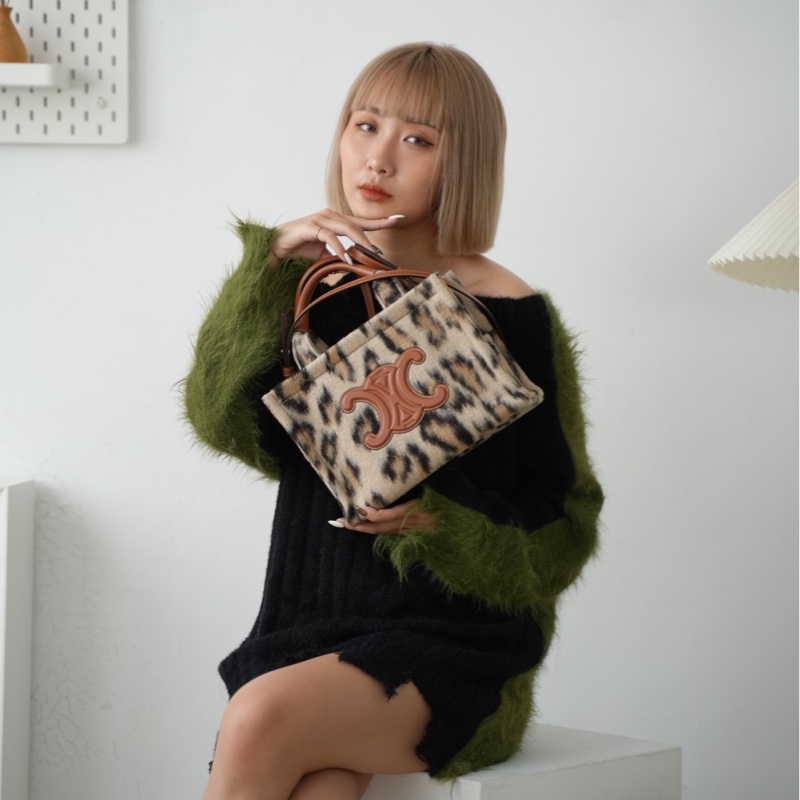 Celine 豹紋 凱旋門 托特二用包-0