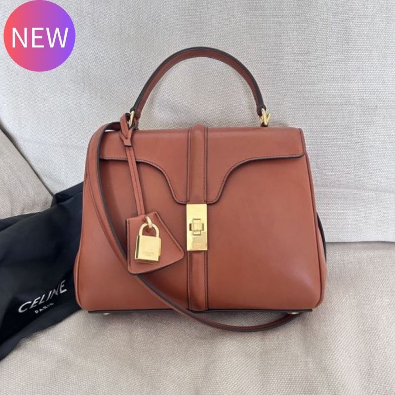 Celine 188003 天然小牛皮小款16包 黃褐色《2024春夏新品》-0