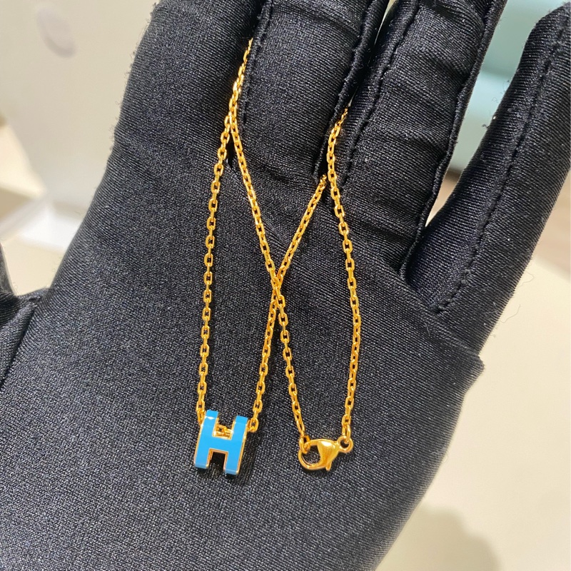Hermes Mini Pop H Necklace愛馬仕迷你H藍色項鍊-22