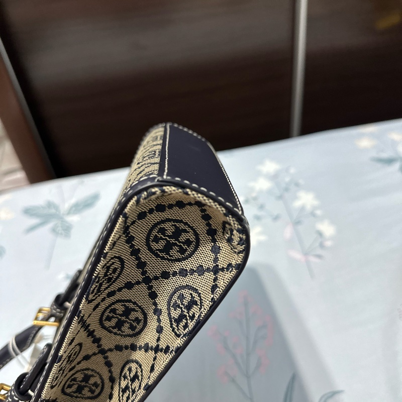 Tory Burch T Monogram 專櫃款 經典藍老花 琴譜包 全新未揹 小巧可愛又時尚-11