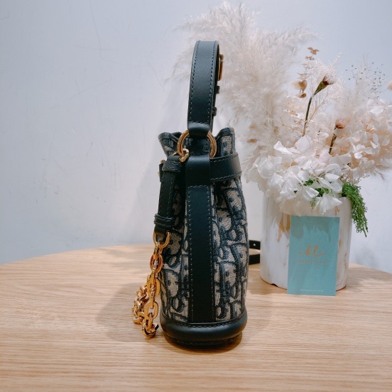 CHRISTIAN DIOR 迪奧經典花紋手挽兩用迷你水桶包包SMALL C'EST DIOR BAG-3
