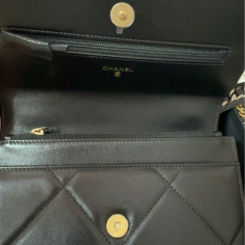 🎶限時特價🎶香奈兒Chanel 19 woc黑金發財包-5