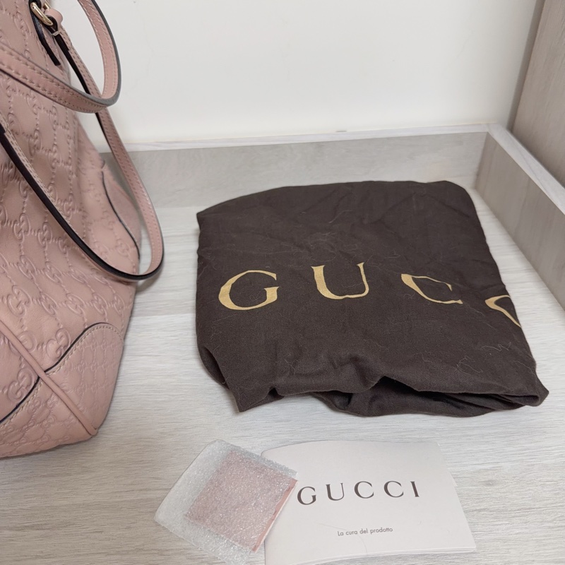 GUCCI 壓紋 側背包 粉紅色-8
