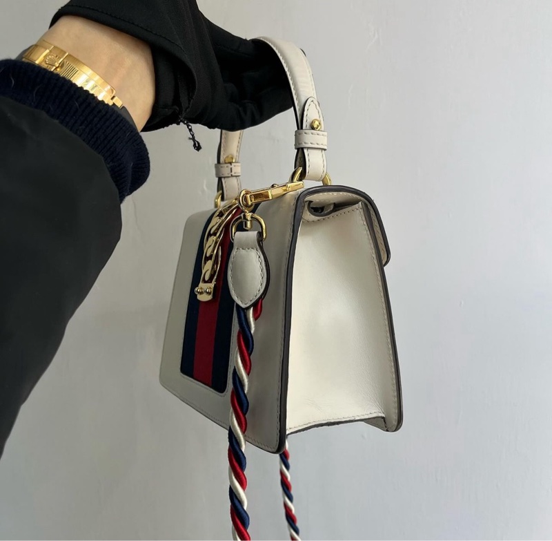 Gucci Sylvie 小號 白色 塞爾維亞 手柄款-3
