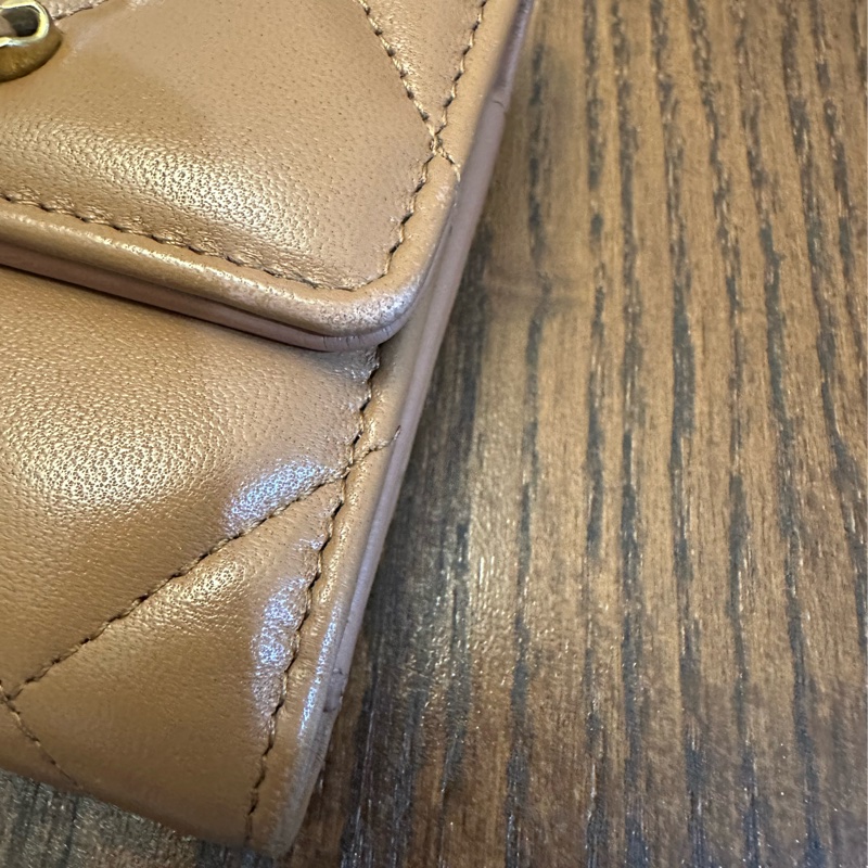 Chanel 19焦糖色短夾-4