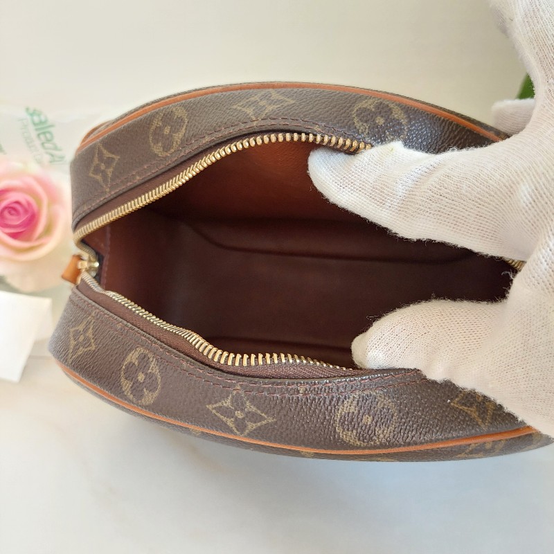 LV  Monogram 中古蘋果包🎀現品實拍 🎀 Vintage 經典花紋老花/蘋果包/柏芝包/斜背包~二手品-9