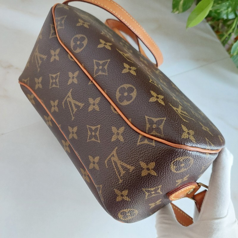LV  Monogram 中古蘋果包🎀現品實拍 🎀 Vintage 經典花紋老花/蘋果包/柏芝包/斜背包~二手品-39