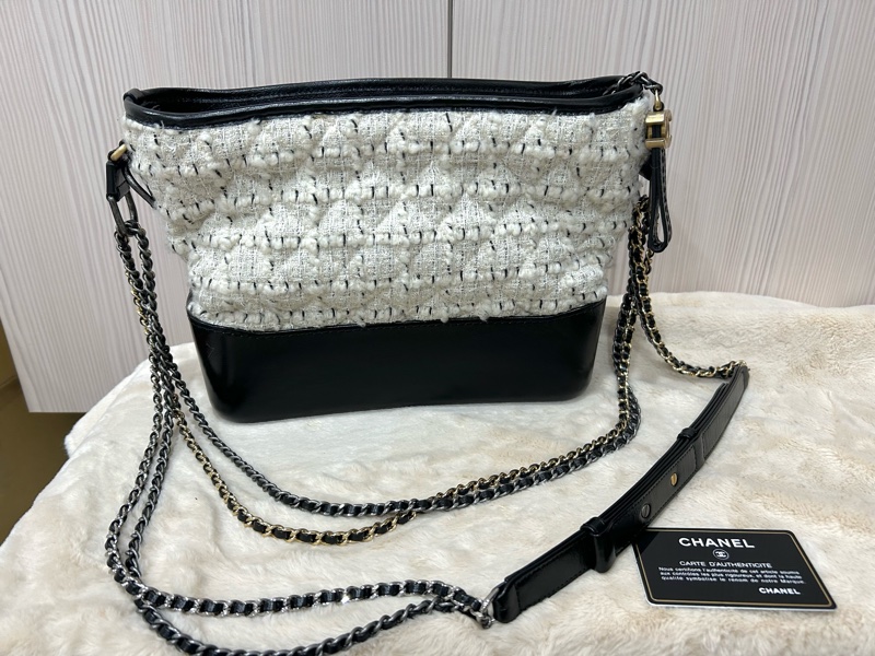 Chanel 中號 粗花毛呢流浪包-0