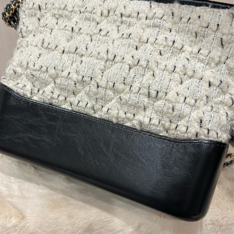 Chanel 中號 粗花毛呢流浪包-9