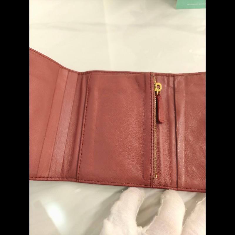 TK0818 Miu Miu 繆繆鴕鳥皮短錢包粉bu紅色 Pink Short Wallet Ostrich Skin-20