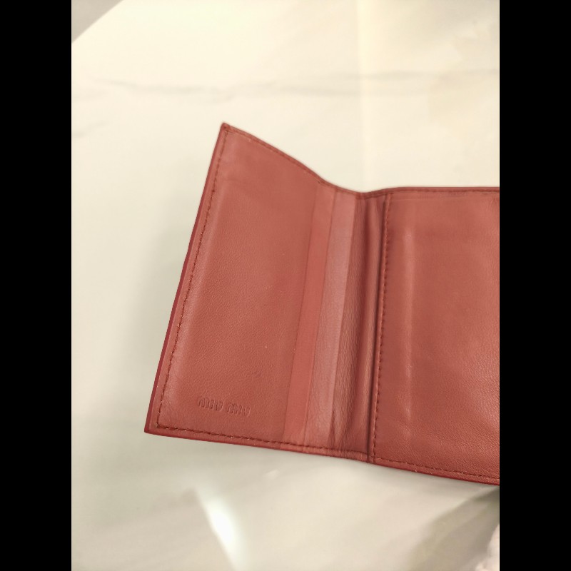 TK0818 Miu Miu 繆繆鴕鳥皮短錢包粉bu紅色 Pink Short Wallet Ostrich Skin-21