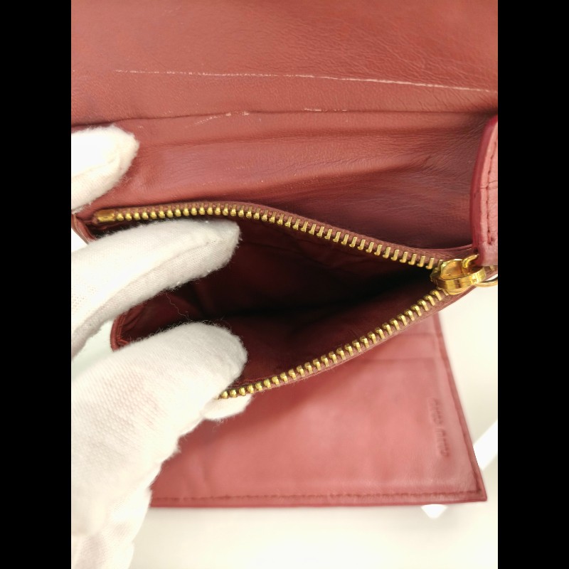 TK0818 Miu Miu 繆繆鴕鳥皮短錢包粉bu紅色 Pink Short Wallet Ostrich Skin-23