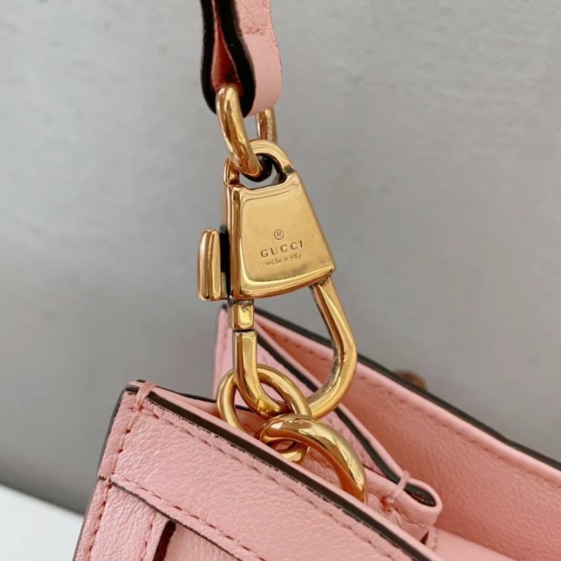 Gucci 702732 Diana 迷你竹節包 粉色 配有皮革及織帶兩款肩背帶﻿《佳節折扣》-7