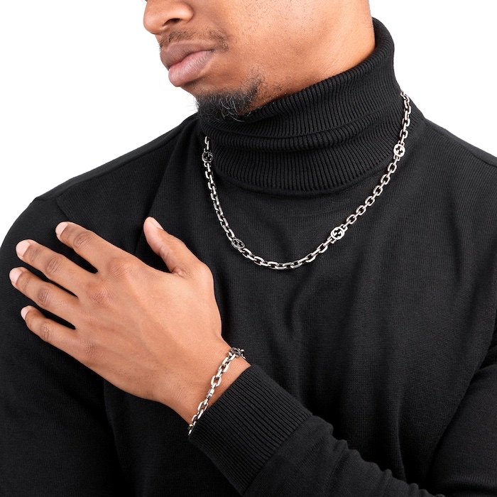 正品 GUCCI項鍊 925純銀 古巴鍊 長項鍊 616941 二手-5