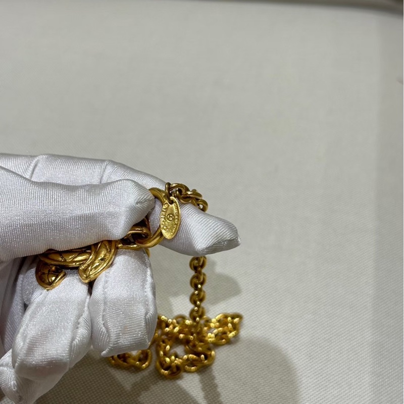 Chanel 小鳥系列項鍊 vintage 格菱紋-2