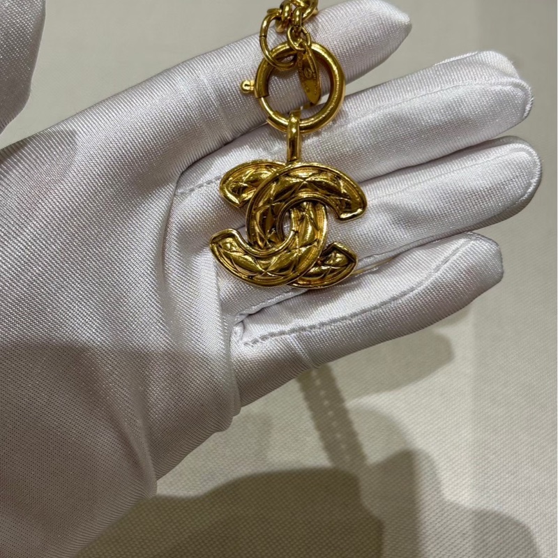 Chanel 小鳥系列項鍊 vintage 格菱紋-14