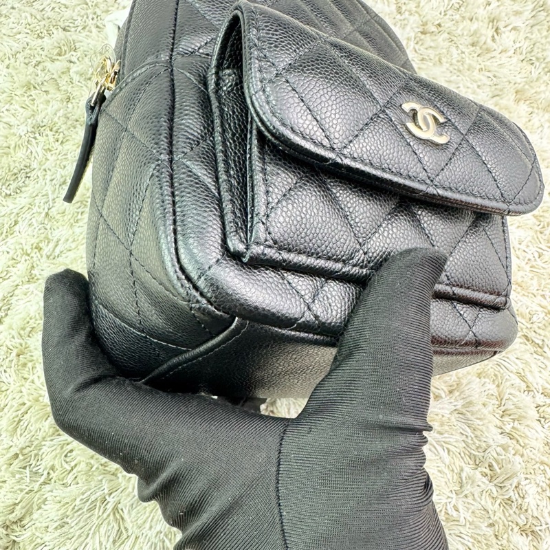 香奈兒 CHANEL 24C 新款mini荔枝金釦小書包 雙肩後背包 斜背包 ⭕️全新⭕️全配⭕️芯片款⭕️膠膜未撕⭕️-18