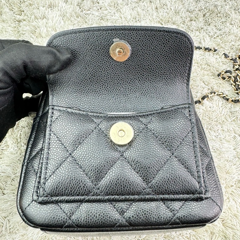 香奈兒 CHANEL 24C 新款mini荔枝金釦小書包 雙肩後背包 斜背包 ⭕️全新⭕️全配⭕️芯片款⭕️膠膜未撕⭕️-25