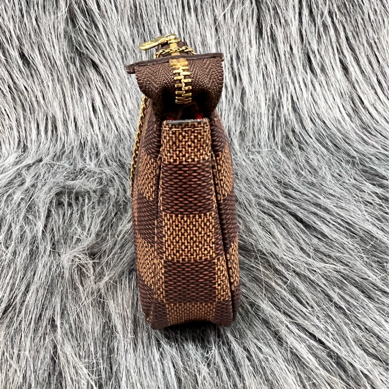 LV N58009 棋盤格 金鍊 小包 零錢包 麻將包 小廢包-2