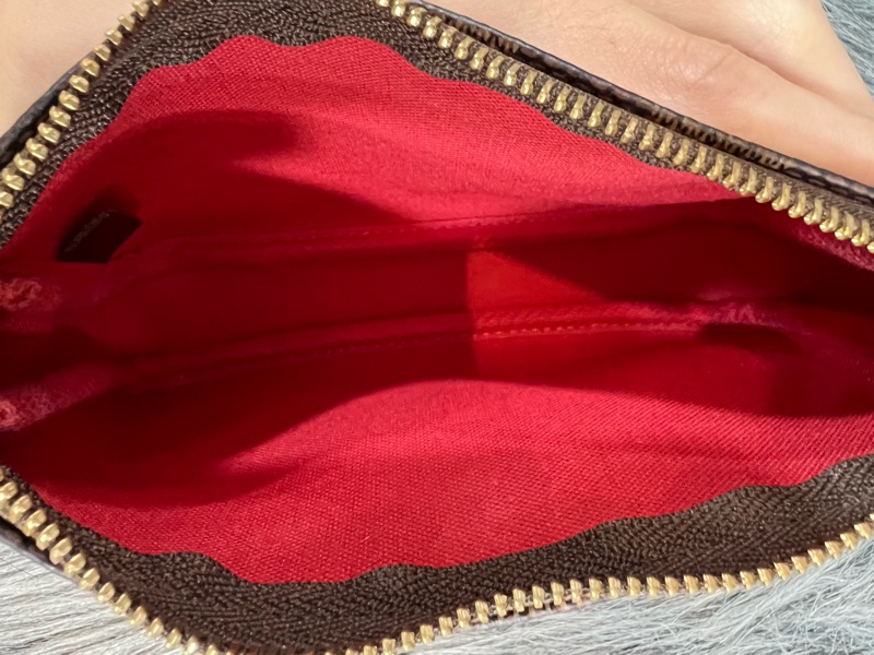 LV N58009 棋盤格 金鍊 小包 零錢包 麻將包 小廢包-6