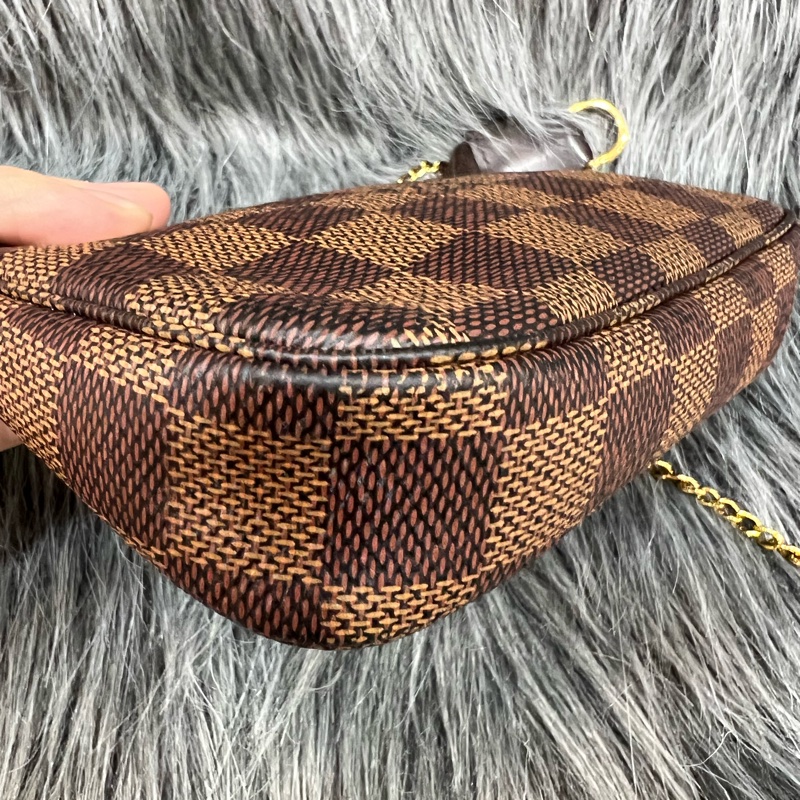 LV N58009 棋盤格 金鍊 小包 零錢包 麻將包 小廢包-7