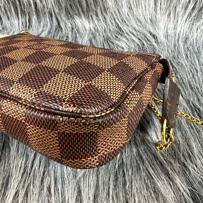 LV N58009 棋盤格 金鍊 小包 零錢包 麻將包 小廢包-8