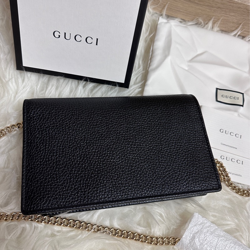 【GUCCI 古馳】598211 經典SOHO系列鍊帶WOC手拿/斜背包(黑色)-5