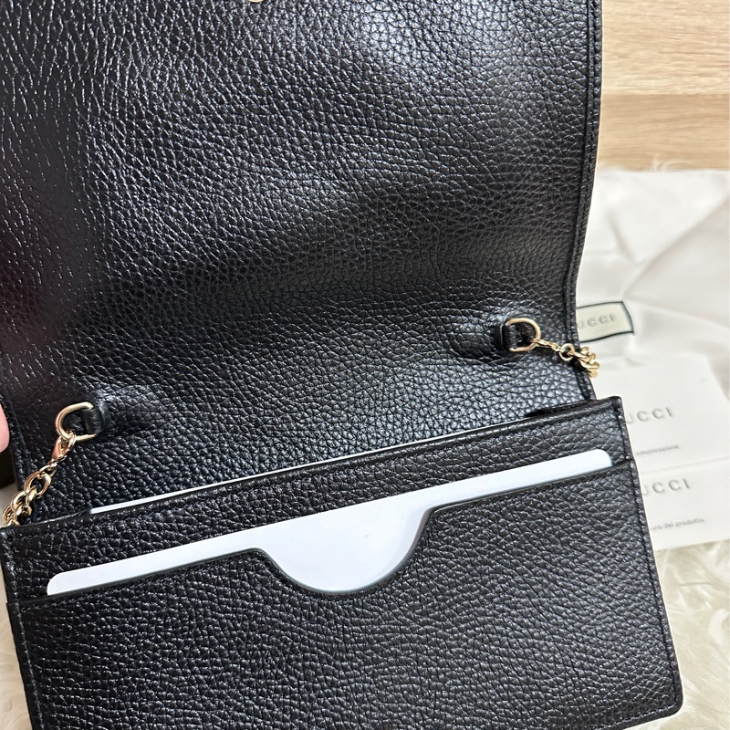 【GUCCI 古馳】598211 經典SOHO系列鍊帶WOC手拿/斜背包(黑色)-8